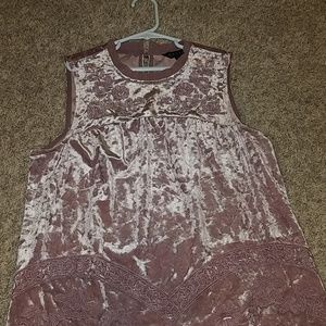Pink Velvet Tank Top